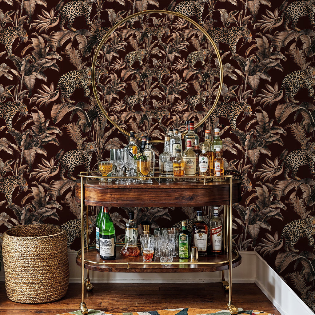 Exotic Jungle Leopard Wallpaper, Safari Wall Mural, Peel and Stick Animal Wall Art