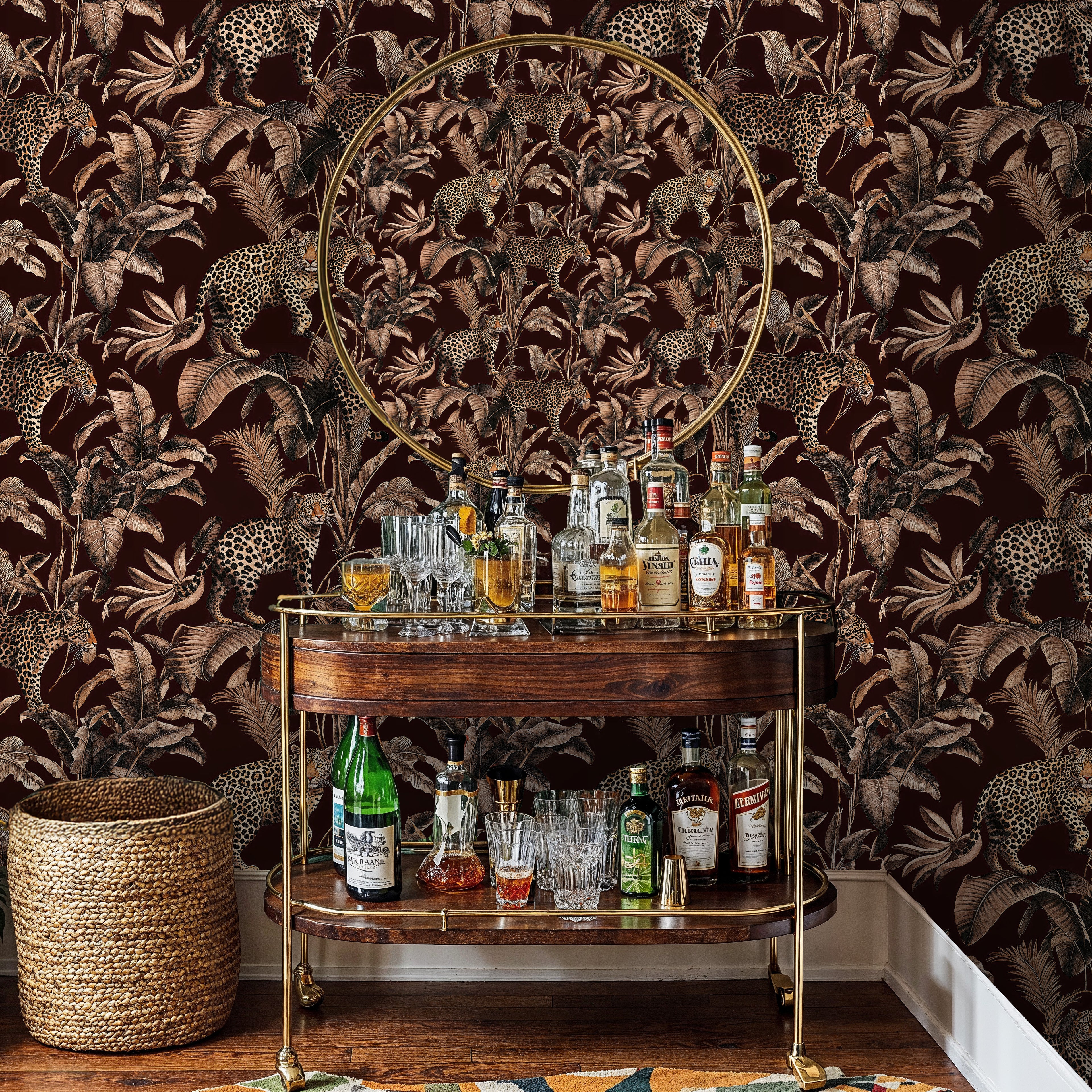 Exotic Jungle Leopard Wallpaper, Safari Wall Mural, Peel and Stick Animal Wall Art