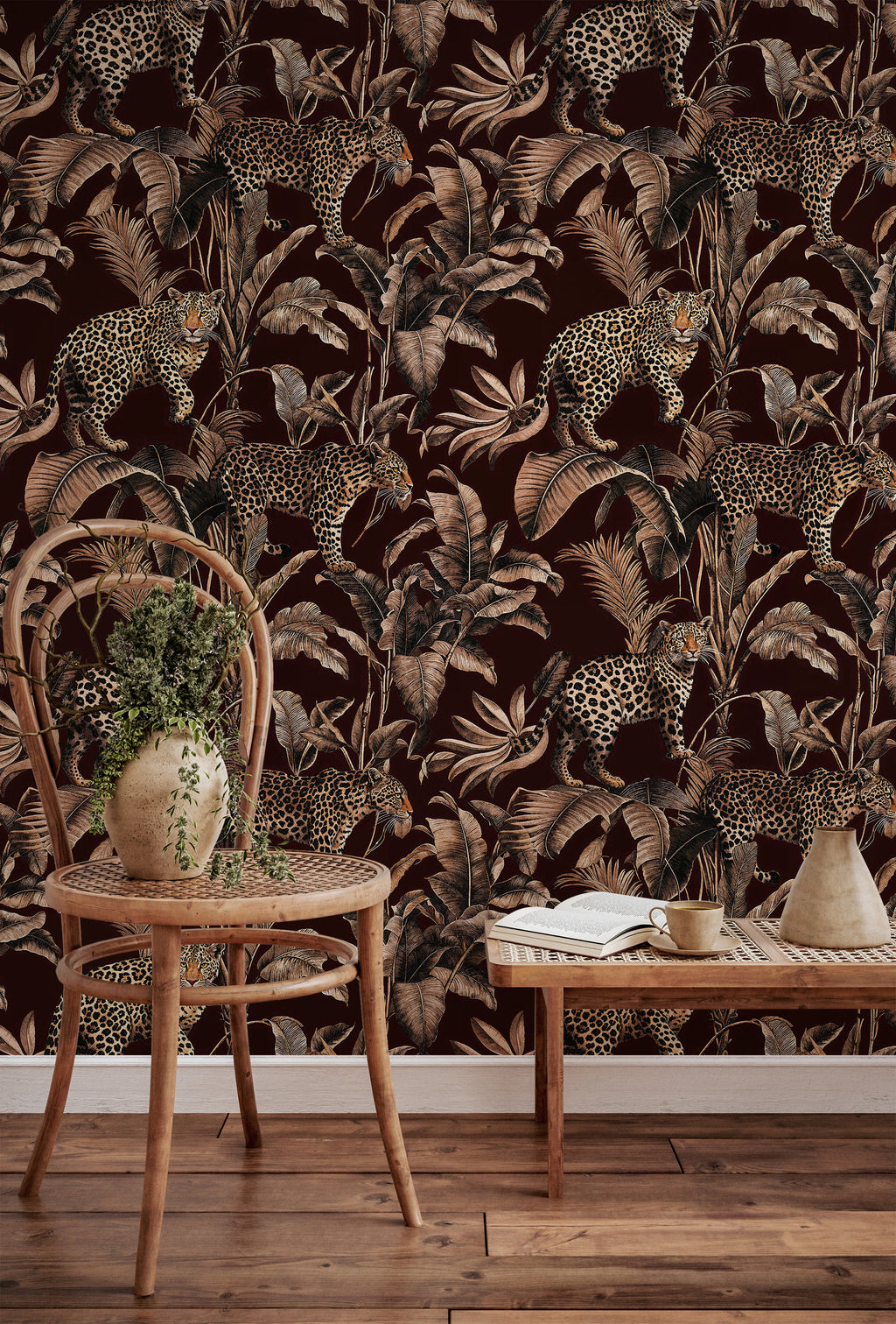 Exotic Jungle Leopard Wallpaper, Safari Wall Mural, Peel and Stick Animal Wall Art